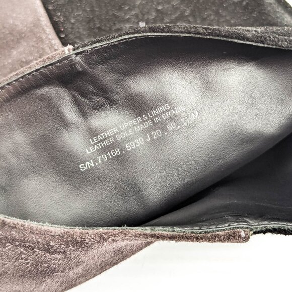 Tory Burch Lilah Patchworks Black Grey Leather Pointy Toe Western Boots 7.5 - Picture 8 of 9